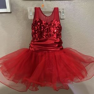Girls Red bling leotard